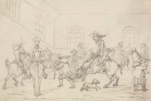 Lovarda (toll és tinta papíron) alkotó: Thomas Rowlandson