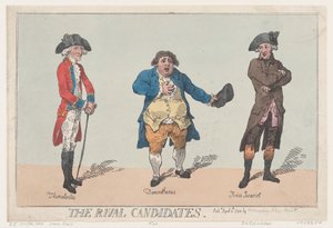 A rivális jelöltek, 1784. április 8., 1784. április 8. alkotó: Thomas Rowlandson