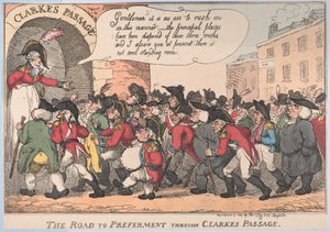 Út a preferenciához Clarke átjárón keresztül, 1809. március 5., 1809. március 5. alkotó: Thomas Rowlandson