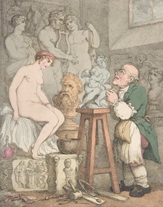 A szobrász [Előkészületek az Akadémiára, Old Joseph Nollekens és Vénusza], kb. 1800., kb. 1800 alkotó: Thomas Rowlandson