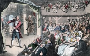 The Stage, illusztráció Oliver Goldsmith „The Vicar of Wakefield” című művéből, pub. Ackermann, 1817 (kézzel színezett akvatinta) alkotó: Thomas Rowlandson