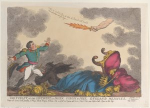 A kontinens zsarnoka elesett, Európa szabad, Anglia örül, 1814. május 1., 1814. május 1. alkotó: Thomas Rowlandson