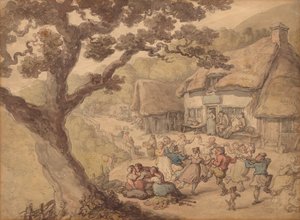A falusi tánc. alkotó: Thomas Rowlandson