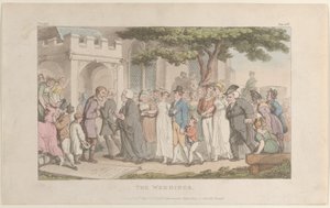 Az esküvők, a The Vicar of Wakefieldből, 1817. május 1., 1817. május 1. alkotó: Thomas Rowlandson
