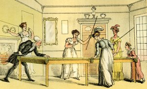 "A biliárdasztal" alkotó: Thomas Rowlandson