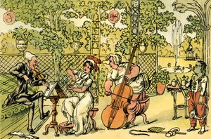 "A kerti trió" alkotó: Thomas Rowlandson