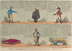 Ez a ház a Gloucester Place-ben, 2. tábla, 1809. május 26., 1809. május 26. alkotó: Thomas Rowlandson