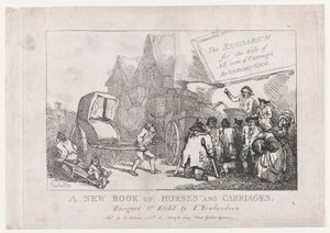 Címlap: Új lovas- és hintókönyv, vagy, A rhedarium minden fajtát árusítanak..., 1784. alkotó: Thomas Rowlandson