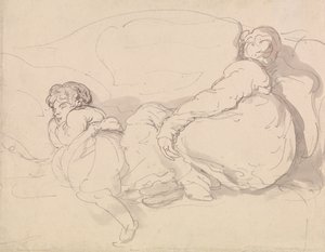 Két alvó alak alkotó: Thomas Rowlandson