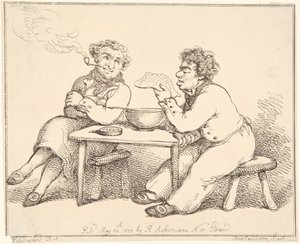 Két férfi az asztalnál alkotó: Thomas Rowlandson