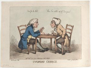 Twopenny Cribbage, [1799. október 1.], újra kiadva 1810., [1799. október 1.], újra kiadva 1810. alkotó: Thomas Rowlandson