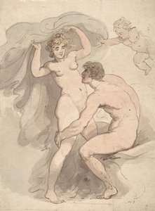 Vénusz, Anchiszes és Ámor, 1780-1827. alkotó: Thomas Rowlandson
