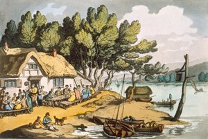 Kilátás Newport közelében, Isle of Wight, pub. 1822. alkotó: Thomas Rowlandson
