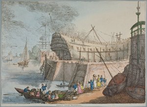 Kilátás a Brunswick-dokkra alkotó: Thomas Rowlandson