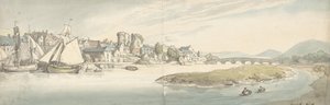 Kilátás a városra a Carwitham-folyón, 1775-1827. alkotó: Thomas Rowlandson
