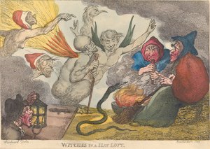 Boszorkányok a szénapadláson alkotó: Thomas Rowlandson