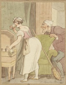 Elkaptak egy nőt italt lopni alkotó: Thomas Rowlandson