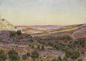 Moáb dombjai és Hinnom völgye, 1854 (akvarell és testfesték)