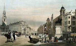 Bejárat a strandra a Charing Crossból, a „London As It Is”-ból, gravírozott és kocsma. a művész által alkotó: Thomas Shotter Boys