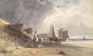 Figurák egy tengerparton, Észak-Franciaország, 1830. alkotó: Thomas Shotter Boys