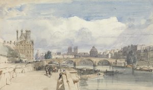 Le Pont Royal, Párizs, 1828 körül (papír nélkül) alkotó: Thomas Shotter Boys