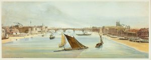 London Bridge, a Southwark Bridge-ről, negyedik lemez az Original Views of London, as It Is alkotó: Thomas Shotter Boys