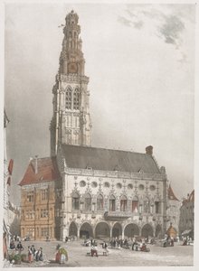 Festői építészet Párizsban, Gentben, Antwerpenben, Rouenben, 1839. alkotó: Thomas Shotter Boys
