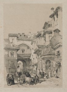 Festői vázlatok Spanyolországban: Vivarrambla kapuja, Granada alkotó: Thomas Shotter Boys