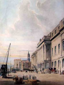 A vámház, a "London As It Is" című képből, metszet és kiad. a művész által. alkotó: Thomas Shotter Boys