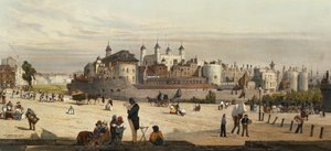 A torony és a pénzverde, a Great Tower Hillről, a „London As It Is”-ből, gravírozott és kocsma. a művész alkotása, 1842 alkotó: Thomas Shotter Boys