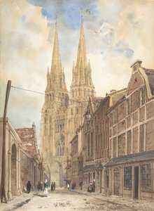 Bayeux kilátása, 1832. alkotó: Thomas Shotter Boys