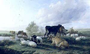 A White Hall Meadows-ban, Canterburyben alkotó: Thomas Sidney Cooper
