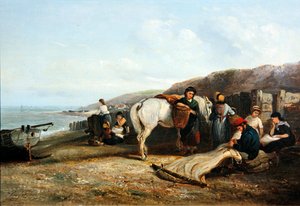 A háló javítása (olaj, vászon) alkotó: Thomas Smythe