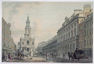 The Strand a Somerset House-szal és a St. Mary le Stranddal, 1781 (akvatinta)