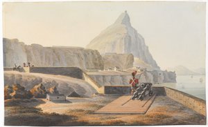 The Governors Cottage on the Rock of Gibraltar, 1827. március (akvarell) alkotó: Thomas Staunton St Clair