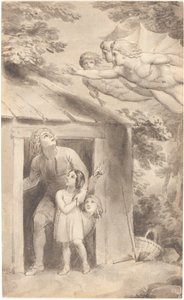 Péter és gyermekei meglátogatták három repülő alak alkotó: Thomas Stothard
