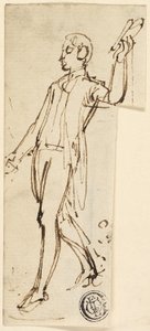 Felemelt karú álló férfi vázlata alkotó: Thomas Stothard