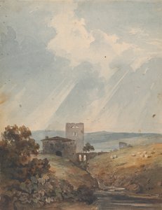 Táj kastély, dombok és hegyek alkotó: Thomas Sully