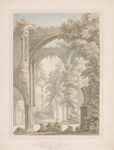 A Tintern Abbey belső nézete a hajóból a keleti ablakba néz alkotó: Thomas Sunderland