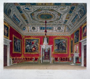A Buckingham House szalonjának belső képe, Westminster, London, 1817 alkotó: Thomas Sutherland