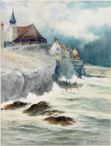 Cullercoats (ceruza, wc és testfesték, papír) alkotó: Thomas Swift Hutton