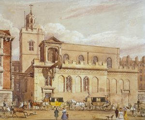 Szent Dunstan-templom Nyugaton, Fleet Street, London City, 1827 alkotó: Thomas Talbot Bury
