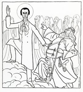 Rudolf Steiner karikatúrája, a „Simplicissimus” illusztrációja, megjelent 1925. április 20-án (litho)