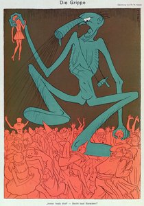 Influenza, a "Simplicissimus"-ból, 1929. február (színes litho)