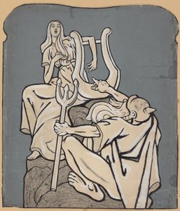 Heinrich Heine századik születésnapjára - Egy Heine-emlékmű modellje; Simplicissimus IV/38, 1899 alkotó: Thomas Theodor Heine