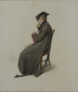 Commoner, metszett J. Agar, megjelent R. Ackermann „History of Oxford” című művében, 1813 (kézzel színezett metszet) alkotó: Thomas Uwins