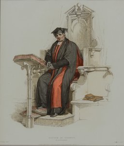 Doctor in Divinity, J. Agar metszete, megjelent R. Ackermann "History of Oxford" című művében, 1814 (kézzel színezett metszet).