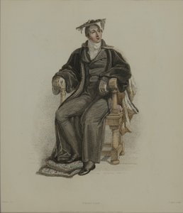 Proctor, metszett J. Agar, megjelent R. Ackermann „History of Oxford” című művében, 1814 (kézzel színezett metszet)