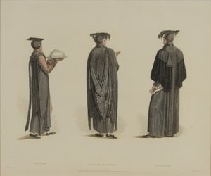 Servitor, Bachelor of Divinity, Collector, metszett J. Agar, megjelent R. Ackermann „History of Oxford” című művében, 1814 (kézzel színezett metszet) alkotó: Thomas Uwins