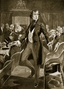 Disraeli első beszéde a Commonsban, illusztráció a 